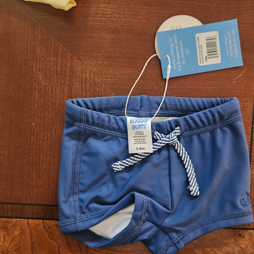 NWT Rugged Butts Blue Kids Swim Trunks